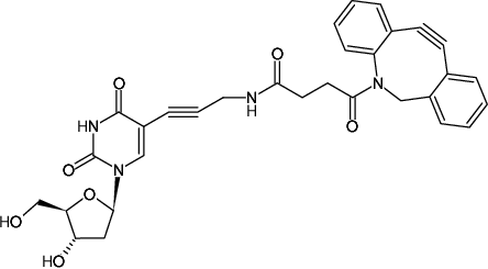 Structural formula of 5-Dibenzylcyclooctyne-2'-deoxyuridine (5-DBCO-dU)