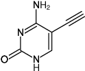 Structural formula of 5-Ethynylcytosine (6-amino-5-ethynyl-1H-pyrimidin-2-one)