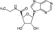 Structural formula of 5'-Ethylcarboxamido-adenosine (NECA, 1-(6-Amino-9H-purin-9-yl)-1-deoxy-N-ethyl-b-D-ribofuranuronamide)