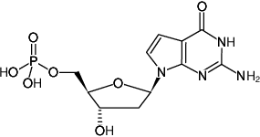 Structural formula of 7-Deaza-dGMP (7-Deaza-2'-deoxyguanosine-5'-monophosphate, Sodium salt)