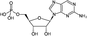 Structural formula of 2-Aminopurine-riboside-5'-monophosphate (2-Aminopurine-riboside-5'-monophosphate, Sodium salt)
