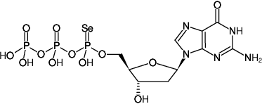Structural formula of dGTPαSe (2'-Deoxyguanosine-5'-(α-seleno)-triphosphate, Sodium salt (Mixture of Rp and Sp isomers))