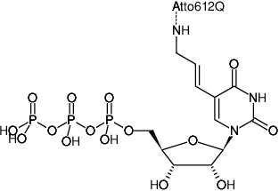 Structural formula of Aminoallyl-UTP-ATTO-612Q (5-(3-Aminoallyl)-uridine-5'-triphosphate, labeled with ATTO 612Q, Triethylammonium salt)