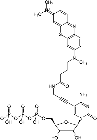 Structural formula of 5-Propargylamino-CTP-ATTO-MB2 (5-Propargylamino-cytidine-5'-triphosphate, labeled with ATTO-MB2, Triethylammonium salt)