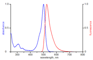 Excitation and Emission spectrum of ATTO-488