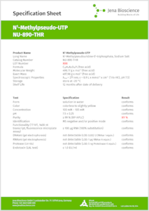 Preview N1-Methylpseudo-UTP Specifications
