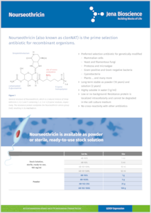 Preview Nourseothricin (also known as clonNAT) – the prime selection antibiotic for recombinant organisms
